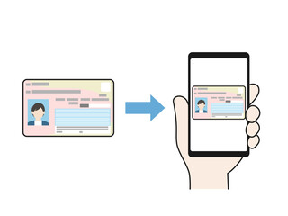 マイナンバーカードのスマホ搭載イラスト