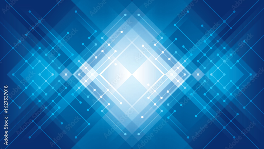 Canvas Prints modern circuit lines and dots background, triangle arrow shapes design. abstract geometric blue tria