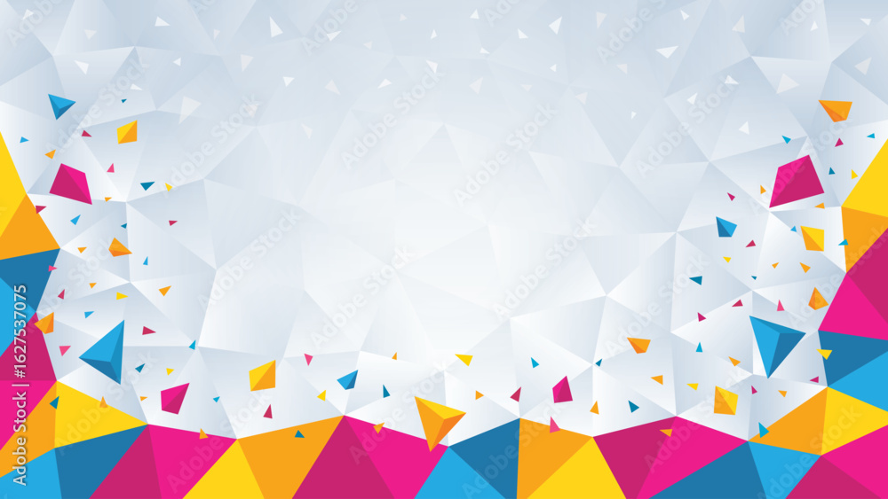 Poster abstract geometric colorful triangle polygon background. modern 3d triangles vector background. crea