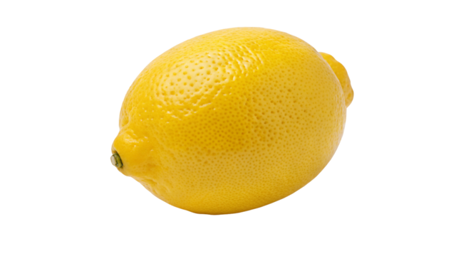 Close up of a fresh yellow lemon isolated on a plain black background displaying vibrant color