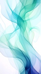 Abstract swirling shapes of translucent teal and blue