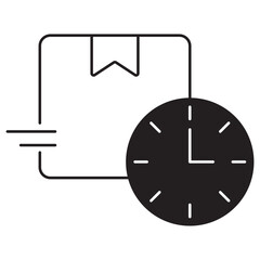 Timely Shipping Icon, Fast & Reliable Delivery, On-Time Shipping Guarantee, vector
