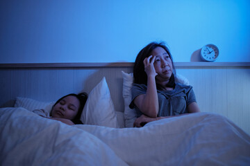 Asian single mum is sleepless, stressed, and worried awake at night after divorce near her...