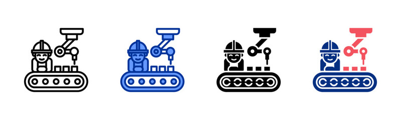 Production Line icon sheet multiple style collection