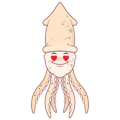 Octopus love face cartoon cute