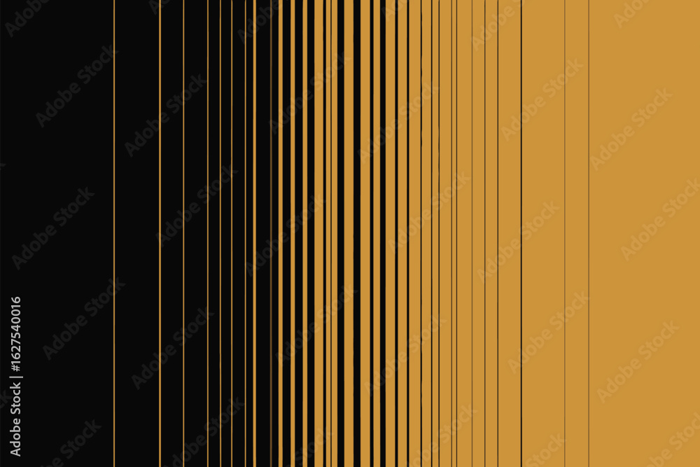 Poster abstract image showing a gradient of black to gold with vertical lines of varying thickness present