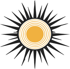 Boho Sun Icon with Spiked Rays – Abstract Celestial Vector

Vintage Sunburst Symbol – Minimal Star Tattoo Style

Mystical Sun Vector – Retro Spiritual Boho Illustration

Trendy Summer Sun Emblem – Cel