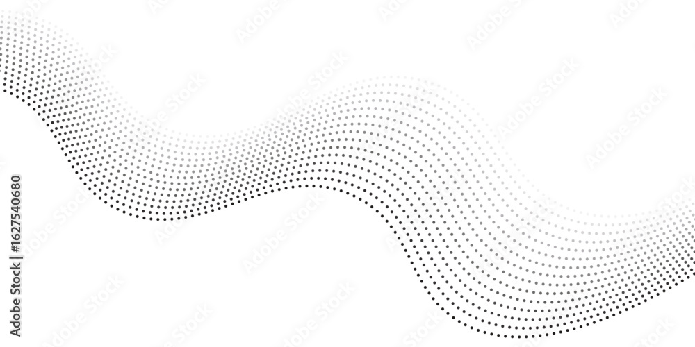 Poster abstract halftone wave pattern with smooth gradient dots, perfect for modern backgrounds, technology