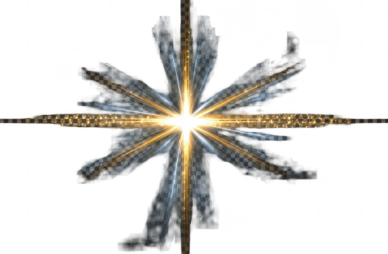 Radiant starburst with light trails