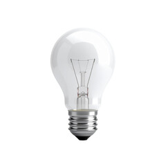 Clear Glass Light Bulb with Red Label Against transparent background, Product Photography