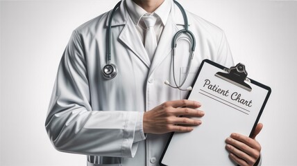 Doctor holding patient chart healthcare medical professional