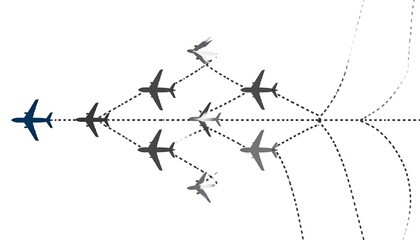 Airplane flight paths