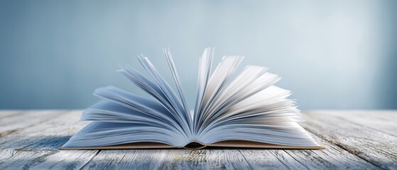 The Open Book Displaying Its Pages on a Rustic Wooden Table