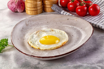 Roasted one egg for breakfast