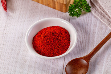 Red dry chili pepper paprika powder