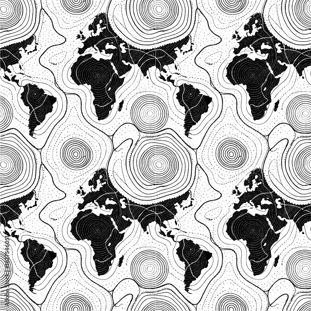 Poster modern world map pattern creates geographic vibe for elegant branding projects or sophisticated back
