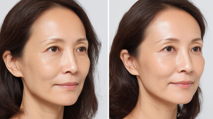 美容施術によるフェイスラインの変化