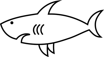 vector illustration of a cartoon shark