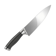 3d Professional chef knife isolated on transparent background