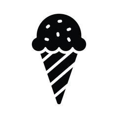 Premium glyph icon of fruity ice cone dessert