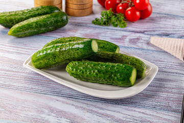 Homemade lightly salted cucumbers snack