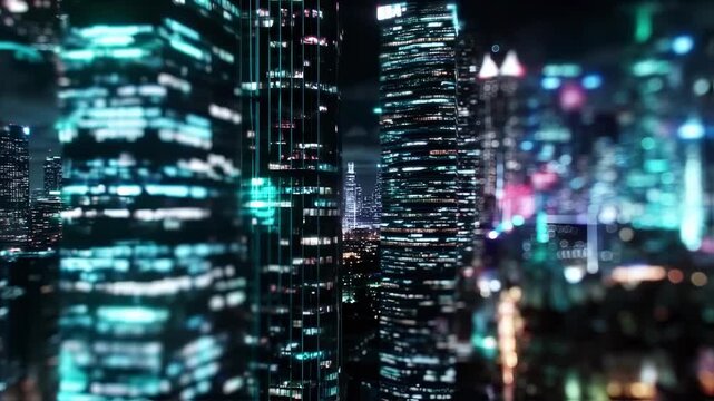 futuristic city night
