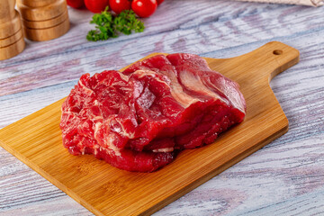 Raw beef cut uncooked fillet
