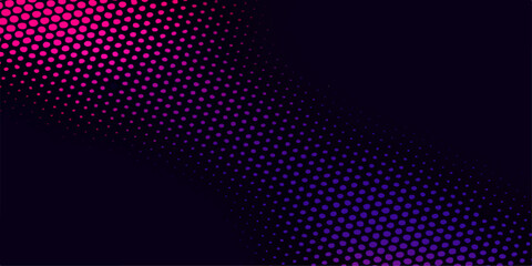 Blue neon disco light dots create a vibrant halftone vector pattern with a textured, abstract background design