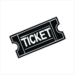Obraz premium Classic admission ticket icon in a flat black and white design. Suitable for creative projects involving booking systems, ticket sales, event management, or cultural promotions