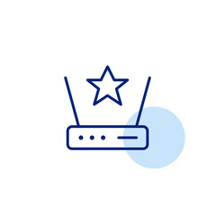 Internet router and star. Favorite service provider. Pixel perfect, editable stroke vector icon