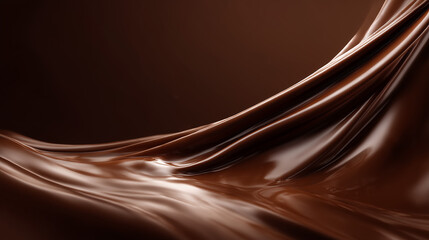 なめらかに波打つ光沢のあるチョコレート