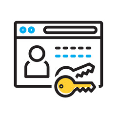 Vector multi color icon for Credential