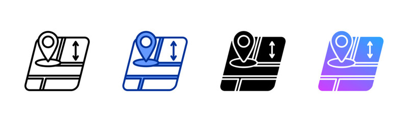 Location icon sheet multiple style collection