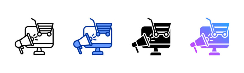 Digital Marketing icon sheet multiple style collection