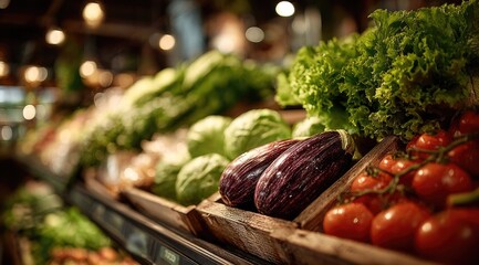 Fresh produce displayed in wooden crates at a market (1)