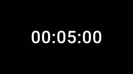 one Minute Digital Countdown Timer with minute, seconds, milliseconds from 0 to 60 seconds on transparent background, one minute countup video with alpha  channel.
