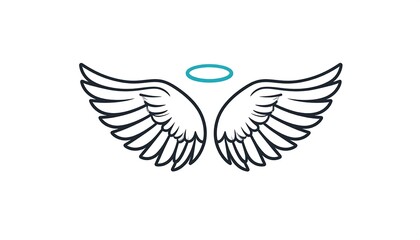 Angel wings with halo