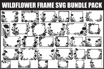 Wildflower Frame SVG Bundle Set
