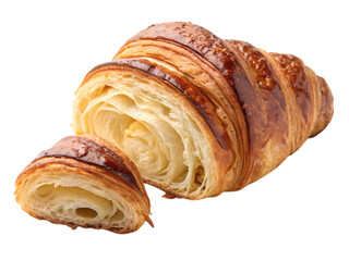 Fototapeta premium Golden Brown Croissant A Delicious Pastry
