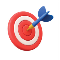 Dart hits a red bullseye on a target, symbolizing a successful business goal