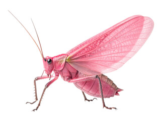 A Delicate Pink Grasshopper Wings Unfurled