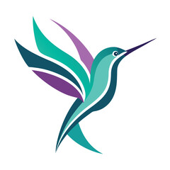 Obraz premium hummingbird-beak-and-wing-tip-creating-a-sleek-che (1).eps