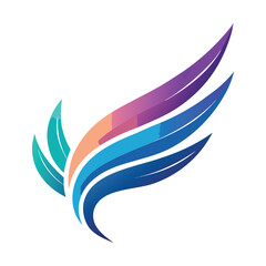 Obraz premium stylized-bird-wing-made-of-layered-feather-shapes-.eps