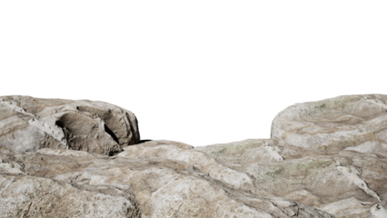 Collection of Big Rock Stones Isolated On Transparent Background