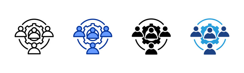 Teamwork icon sheet multiple style collection