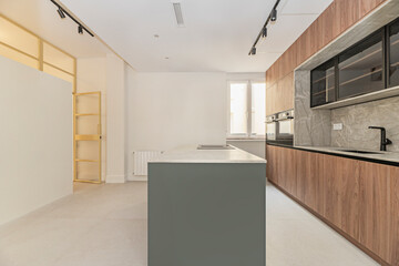 Contemporary kitchen with a center island: ample space, smart storage, and high-tech appliances