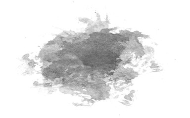 An irregular watercolor ink splatter. This is a unique gritty artistic effect a raw dynamic design element.