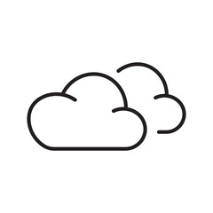Single icon of overcast condition showing thick clouds in outline style, editable stroke vector illustration.