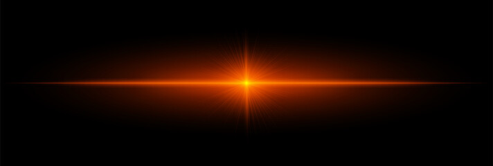 Bright horizontal flare with sharp beams and soft glow, ideal for digital overlays, backgrounds, decorative effects, and visual highlights.