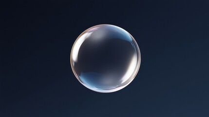 Floating soap bubble reflecting light in a dark background, showcasing colors and shapes within the sphere.